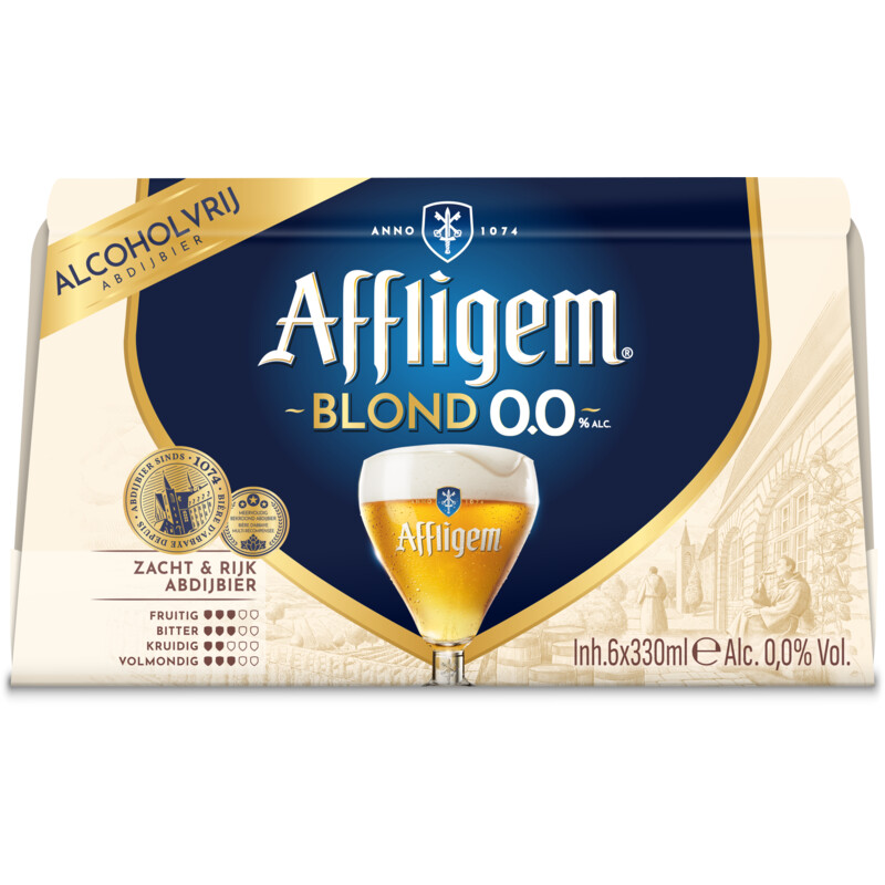 Affligem Blond 0.0 Bier Blik 6 x 330ml