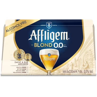 Affligem Blond 0.0 Bier Blik 6 x 330ml