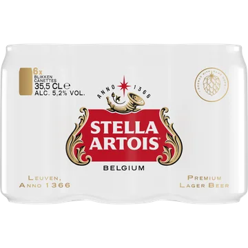 Stella Artois Premium Pilsner Bier Blik 6x355ml