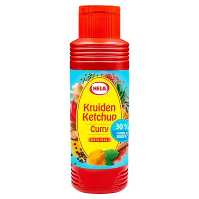 Hela Kruiden Ketchup Curry 30% minder suiker