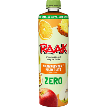 RAAK Vruchtensiroop Multivruchten Zero Sugar 0,75 L