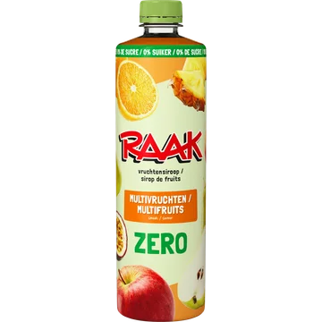RAAK Vruchtensiroop Multivruchten Zero Sugar 0,75 L