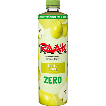 RAAK Vruchtensiroop Peer Zero Sugar 0,75 L