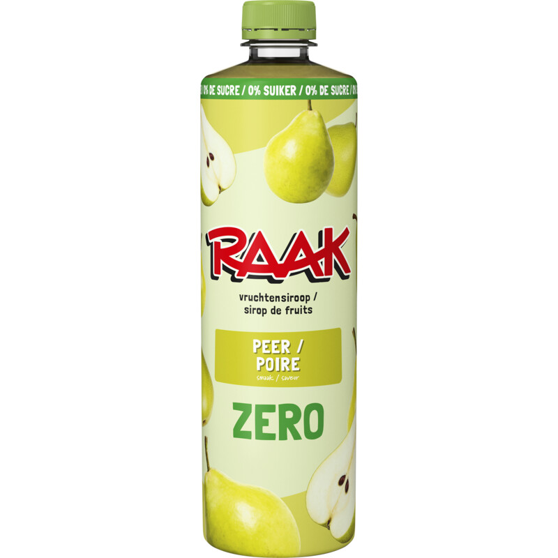 Raak Vruchtensiroop peren zero sugar