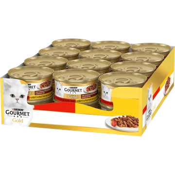 Gourmet Gold Cassolettes Kattenvoer nat met Rund en Kip 24 x 85g