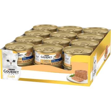Gourmet Gold Mousse Kattenvoer nat met Kalkoen 24 x 85g