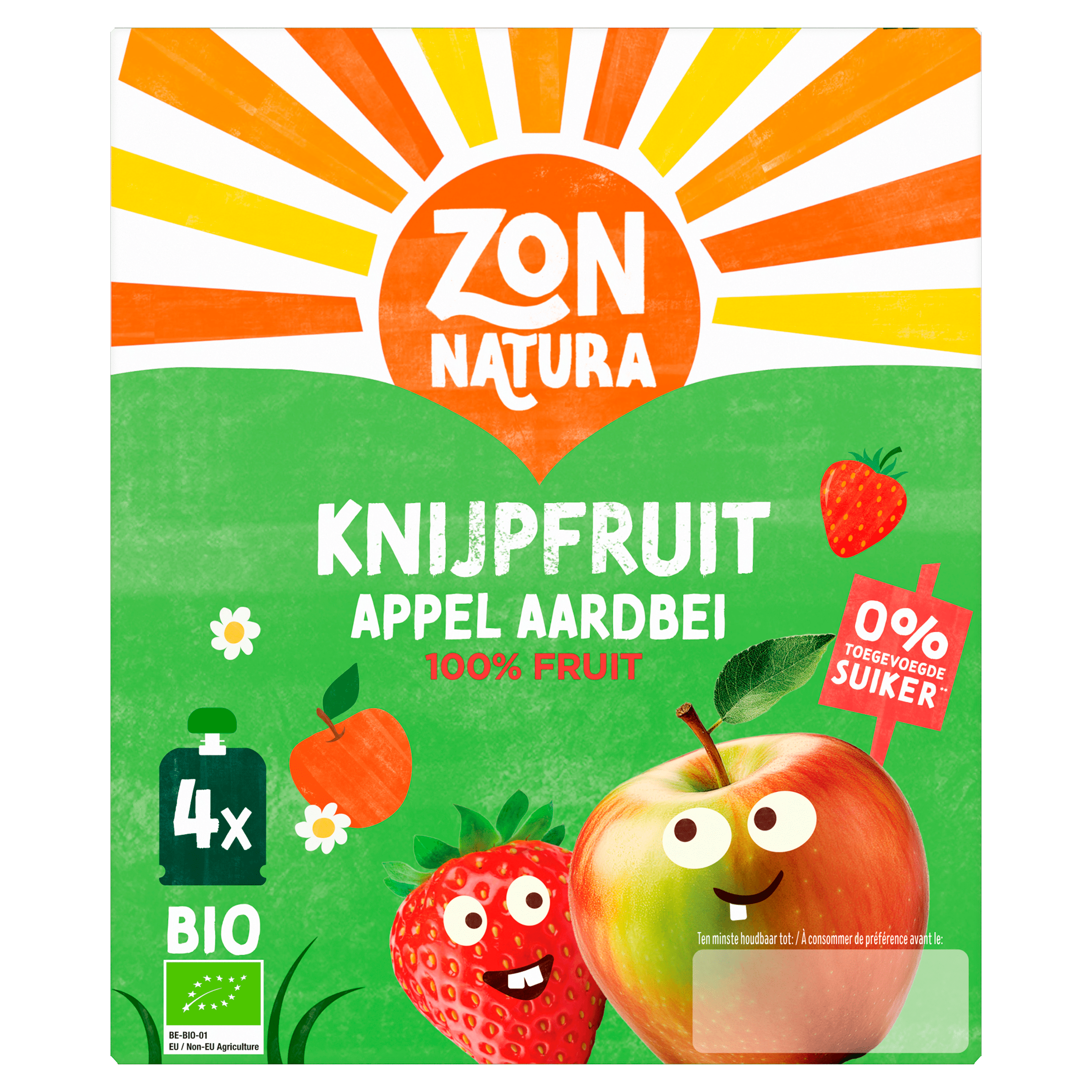 Zonnatura Knijpfruit appel aardbei bio