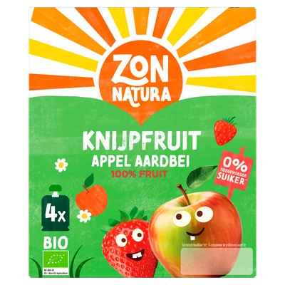 Zonnatura Knijpfruit appel aardbei bio