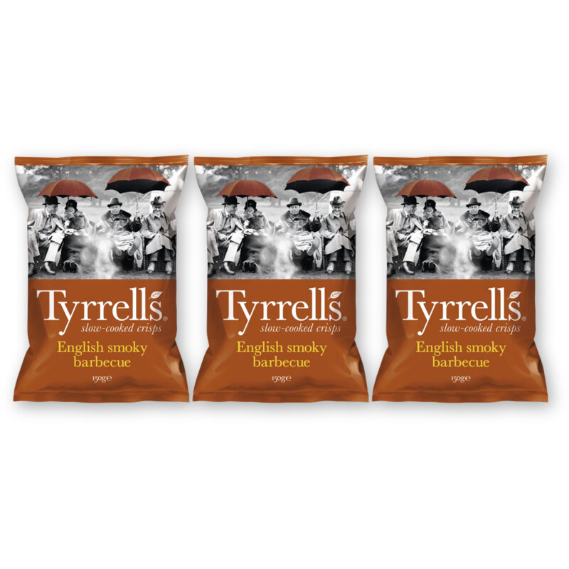Tyrrells English smoky barbecue 3-pack