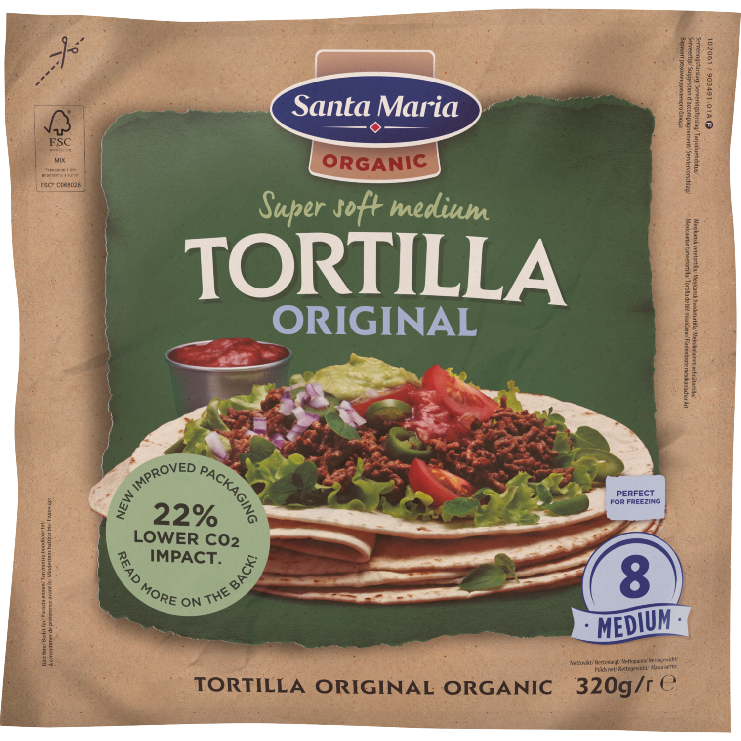 Santa Maria Tortilla wraps original 8x medium
