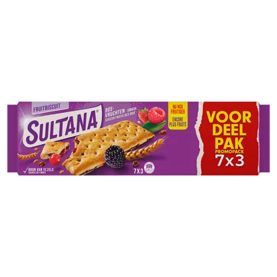 Sultana Fruitbiscuit bosvruchten voordeelpak