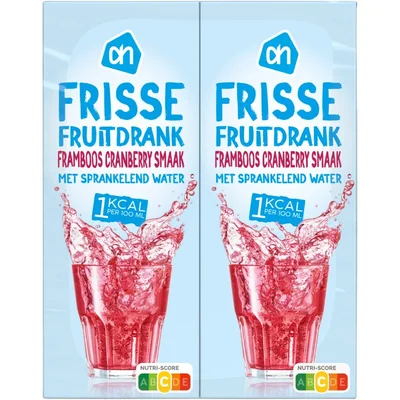 AH Frisse fruitdrank framboos 1kcal