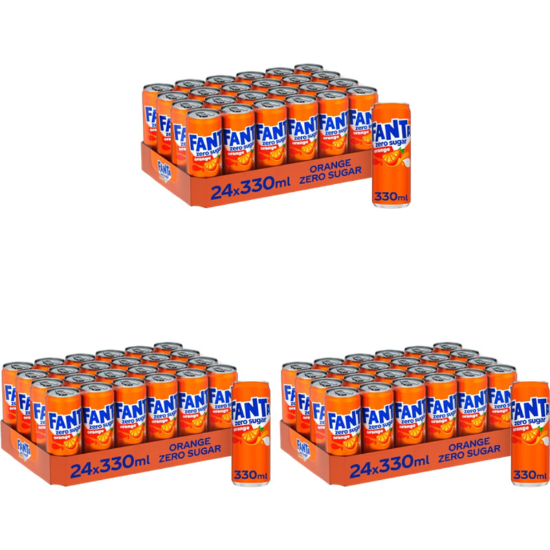Fanta Orange Zero Sugar 3-tray pakket