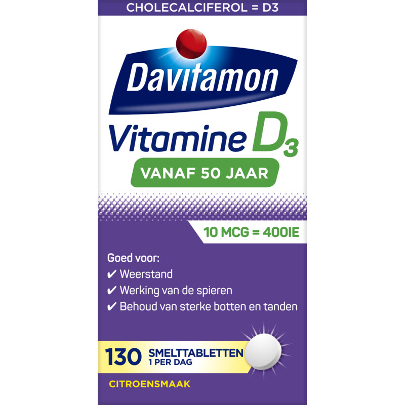 Davitamon Vitamine D 50+ citroensmaak