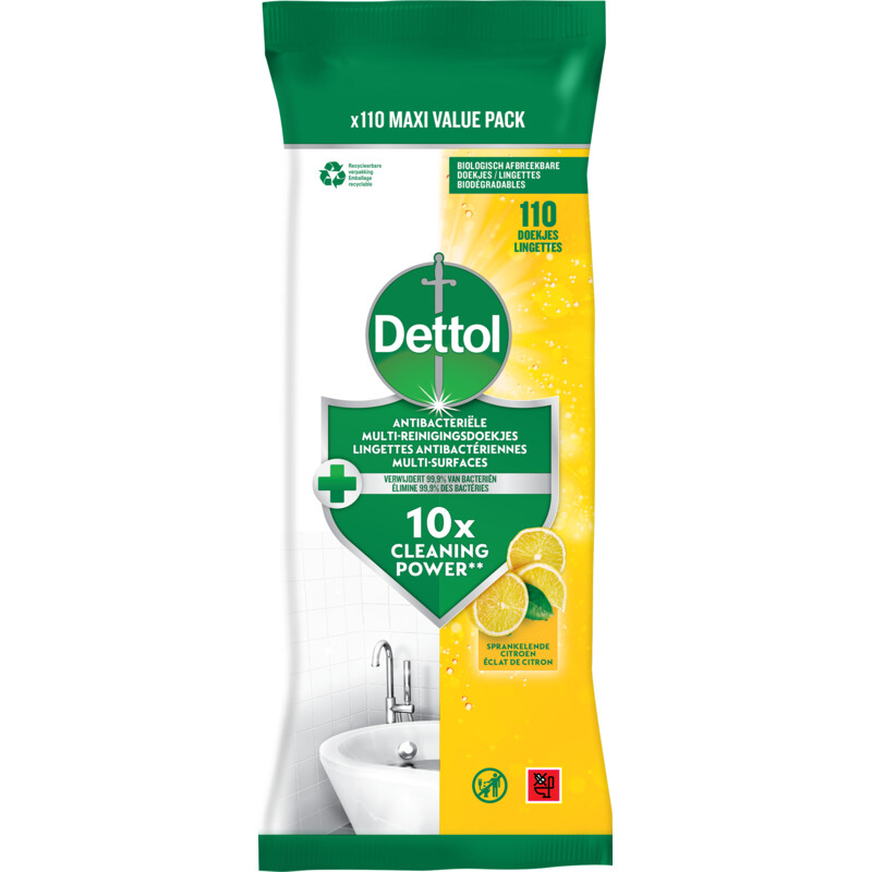 Dettol Antibacteriële schoonmaakdoekjes citroen