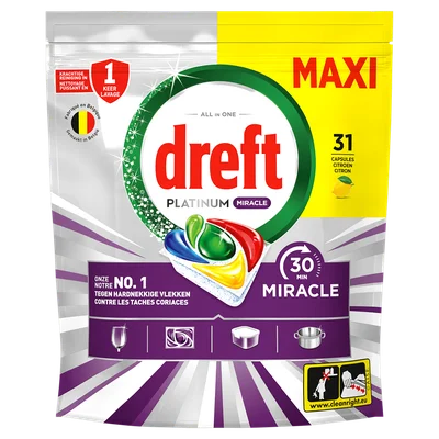 Dreft Platinum miracle vaatwascapsules citroen