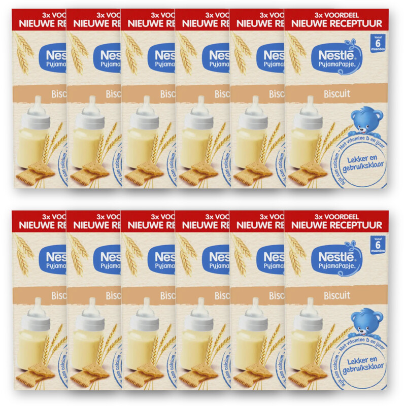 Nestlé Pyjamapapje biscuit 6m+ 12-pack