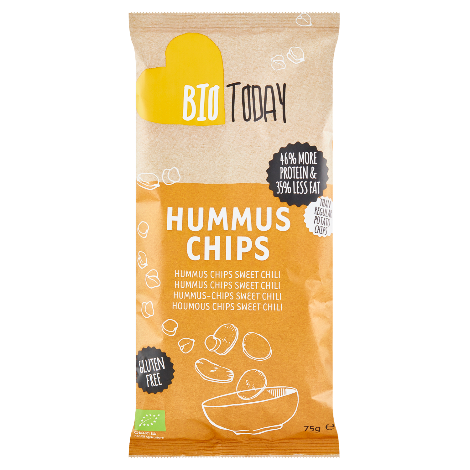 BioToday Hummus Chips Sweet Chili 75 g