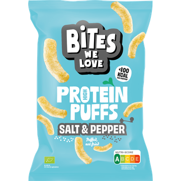 BitesWeLove Protein Puff Zout & Peper BIO 75g