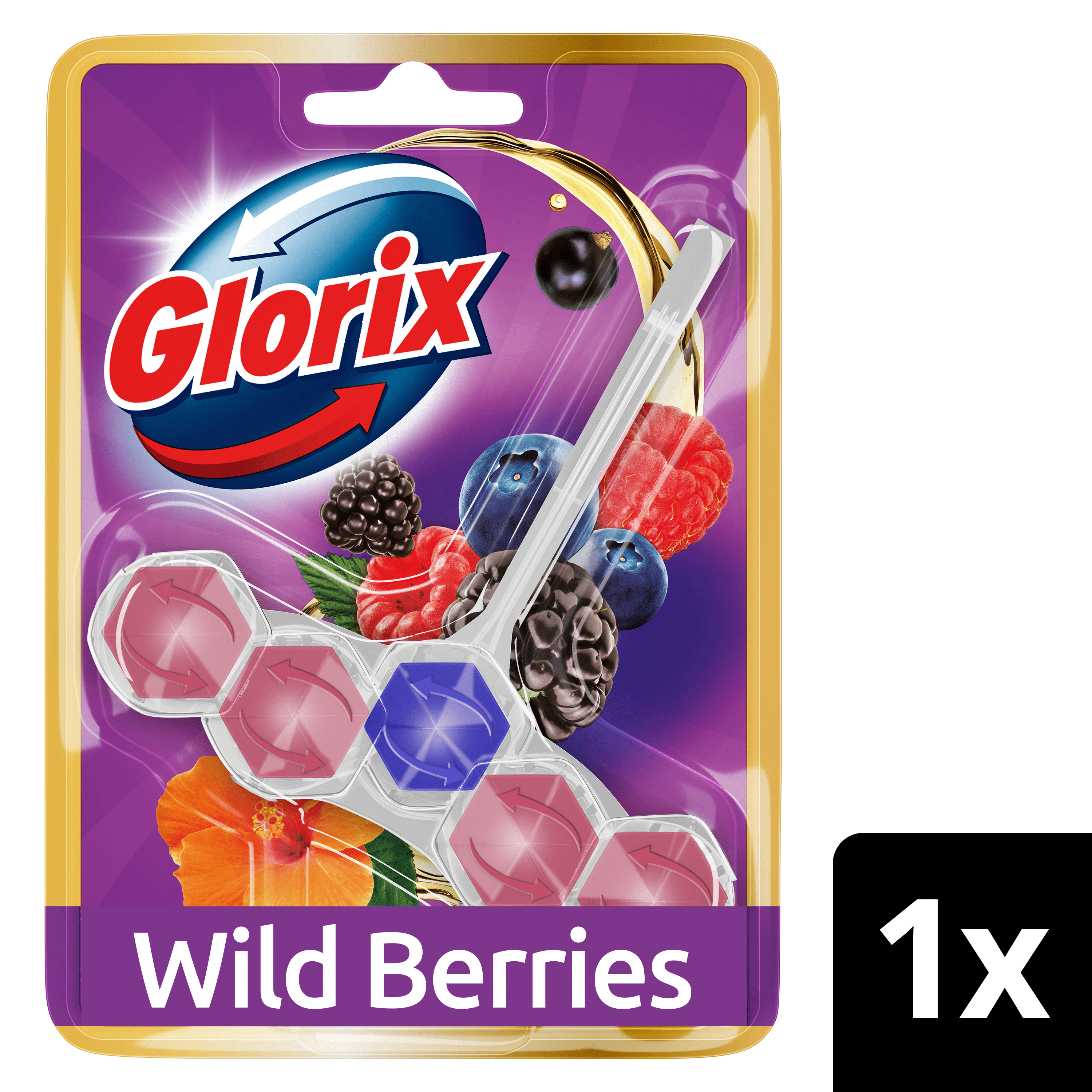 Glorix Aromalux Toiletblok Wild Berries & Hibiscus Oil 1 stuk