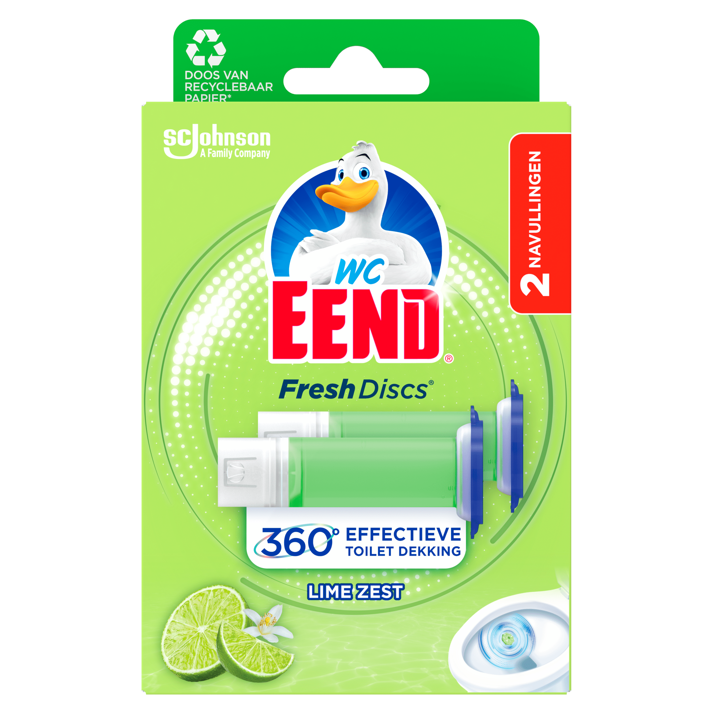 WC Eend Fresh Discs Lime Zest 2 x 36 ml