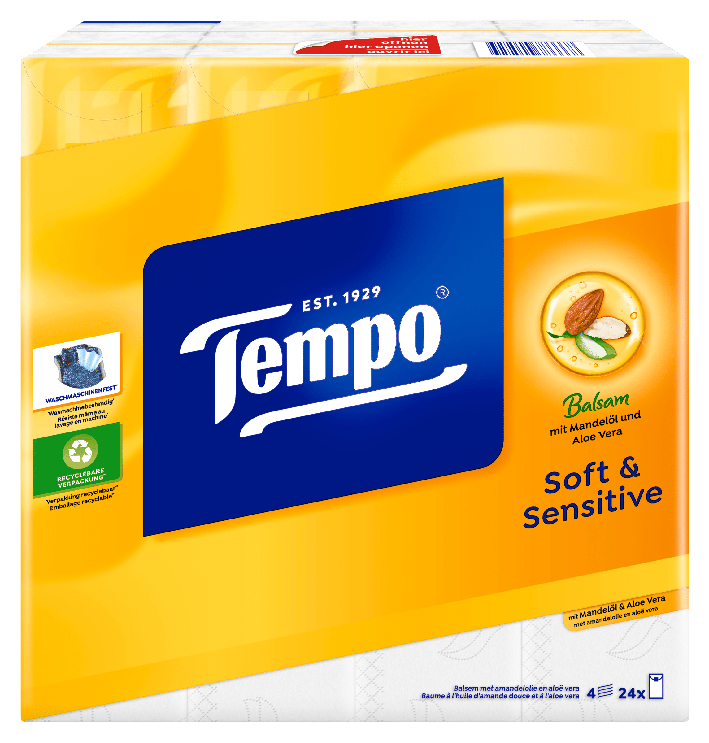 Tempo Soft & Sensitive 8 x 9 Zakdoekjes