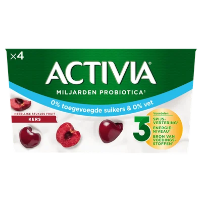 Activia 0% Yoghurt Kers 4 x 125g