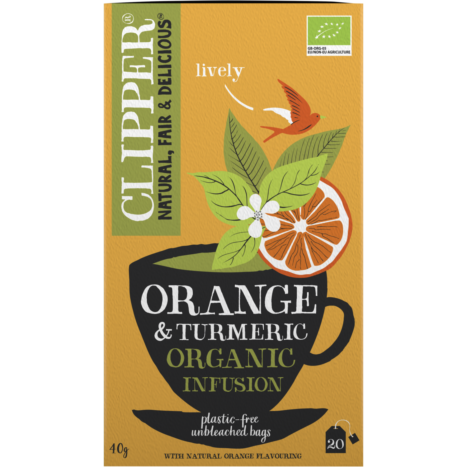Clipper Orange & Turmeric Organic Infusion 20 Zakjes 40 g
