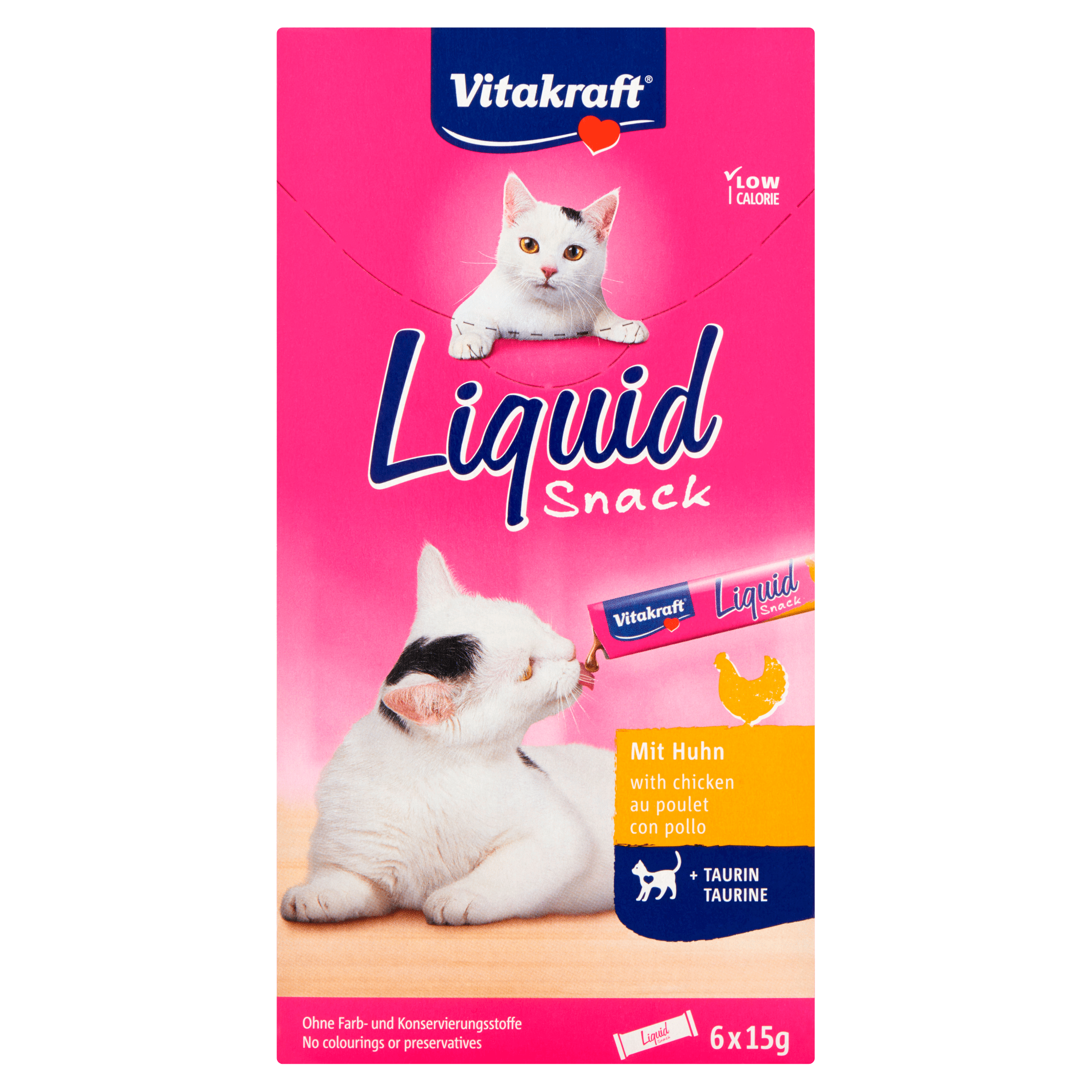 Vitakraft Liquid Snack met Kip en Taurine, 6 Stuks