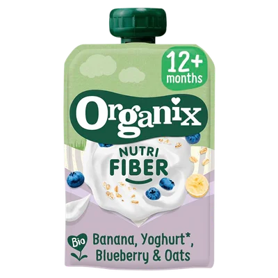 Organix Knijpfruit Banaan, Yoghurt, Blauwe Bes & Haver