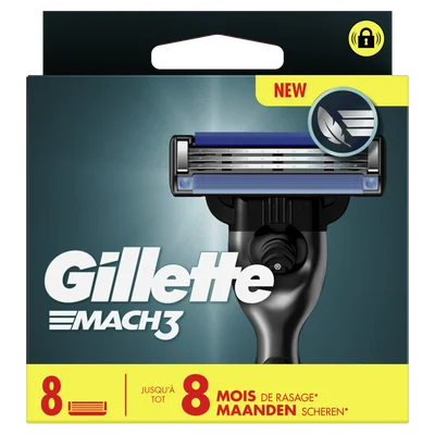 Gillette Mach3 Base 8 Navulmesjes Voor Mannen