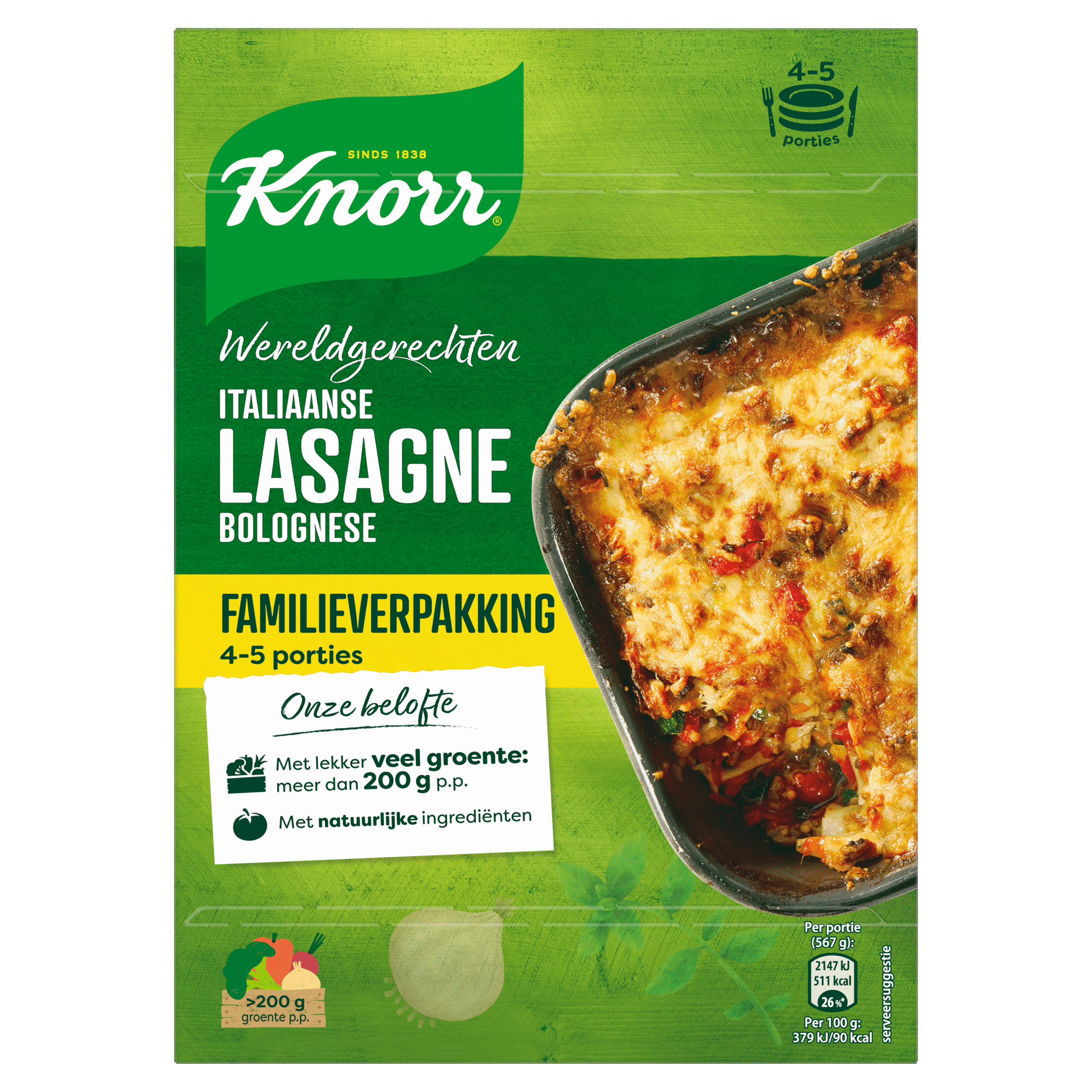 Knorr Wereldgerechten Lasagne Bolognese XXL Italiaanse 351 g