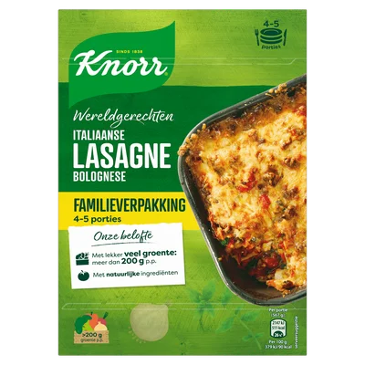 Knorr Wereldgerechten Lasagne Bolognese XXL Italiaanse 351 g