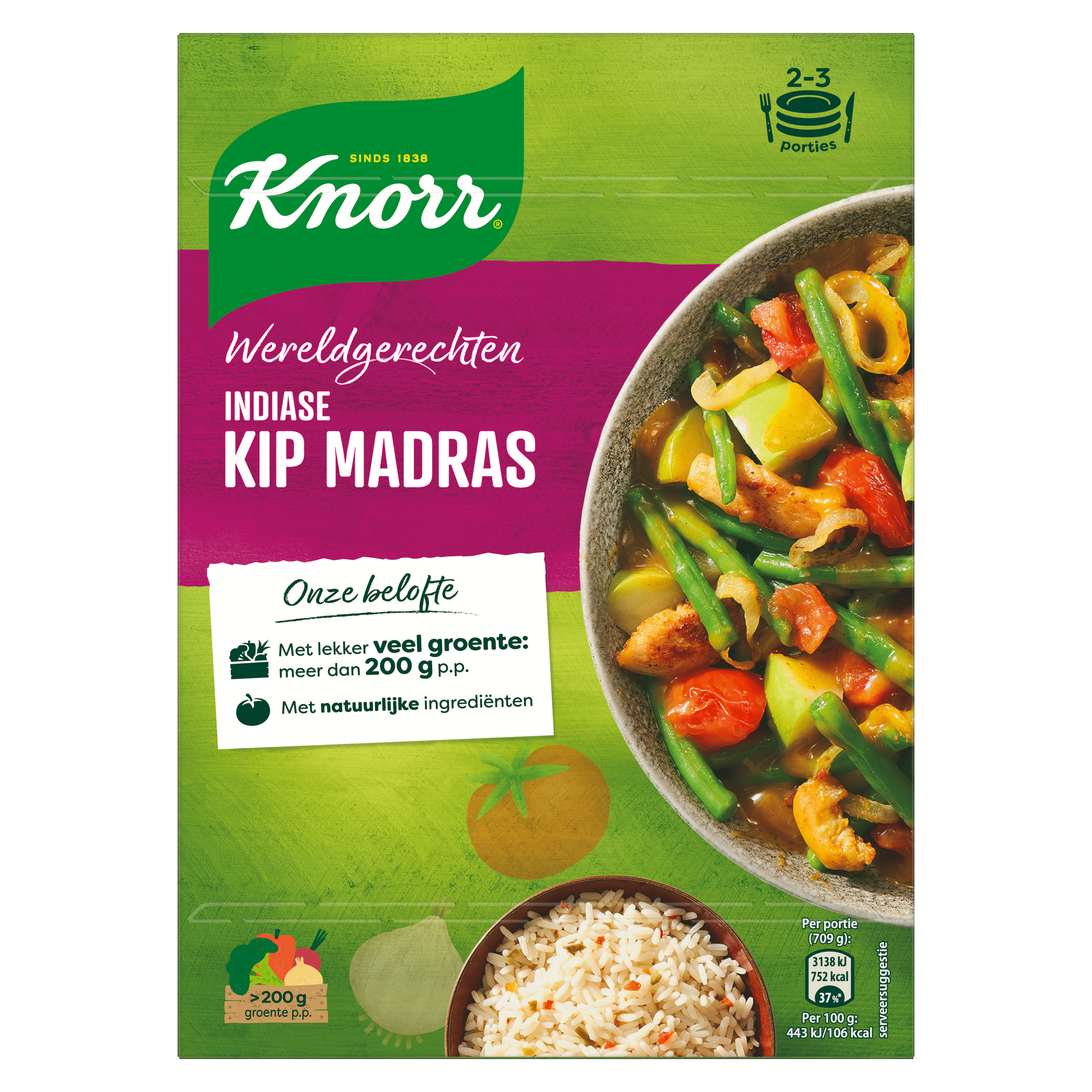 Knorr Wereldgerechten Maaltijdpakket Indiase Kip Madras 326 g