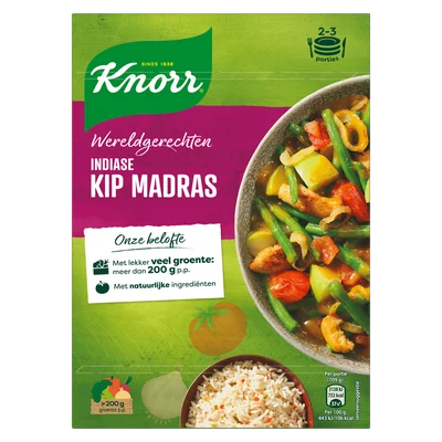 Knorr Wereldgerechten Maaltijdpakket Indiase Kip Madras 326 g