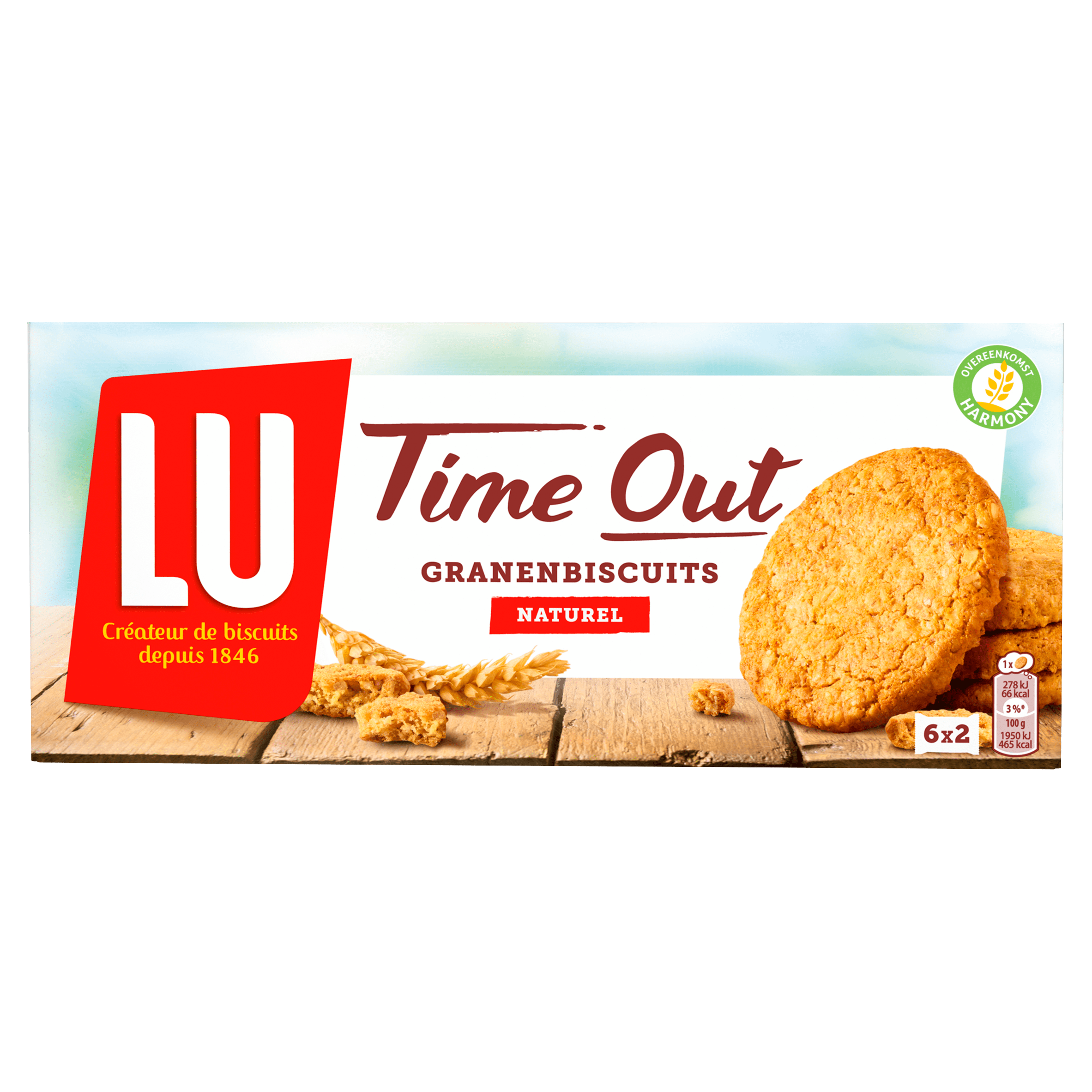 LU Time Out Koekjes Naturel (6X2 Stuks ) 171g