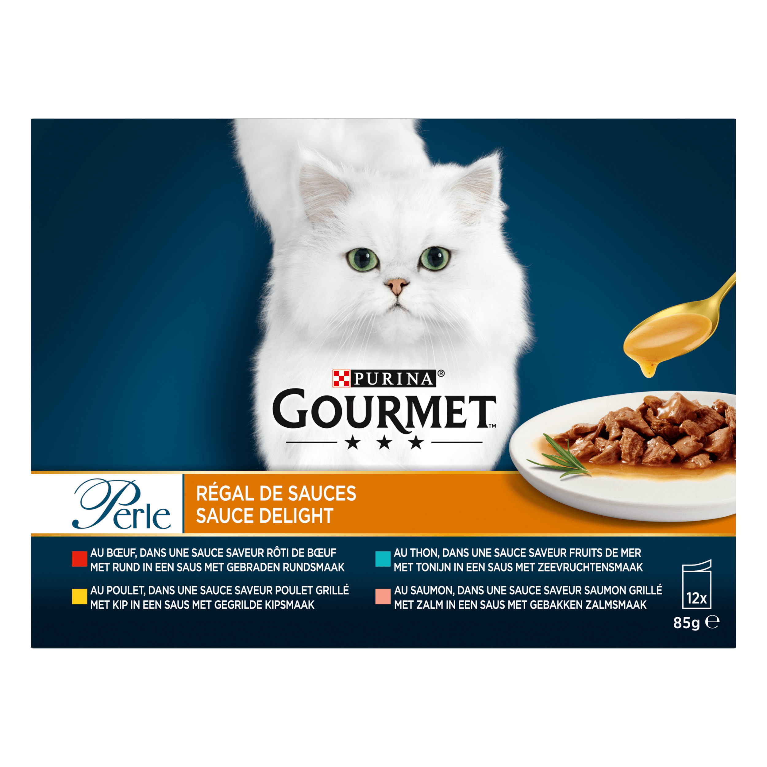 Gourmet Perle Ocean Flakes in Saus Kattenvoer, 4x85g