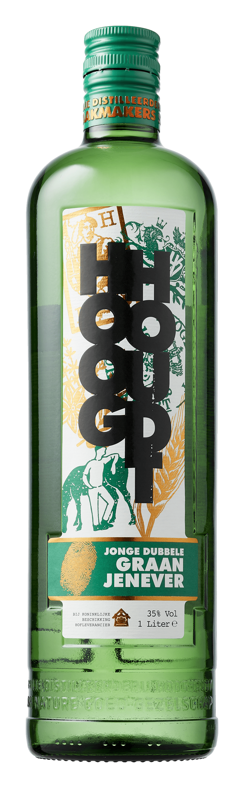 Hooghoudt Jonge Dubbele Graan Jenever Fles 1000 ml