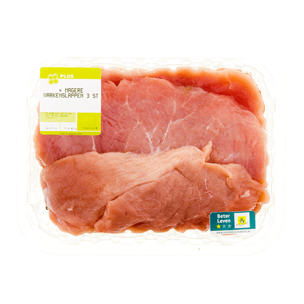PLUS Boerentrots Varkenslappen mager 3 stuks 400 gram
