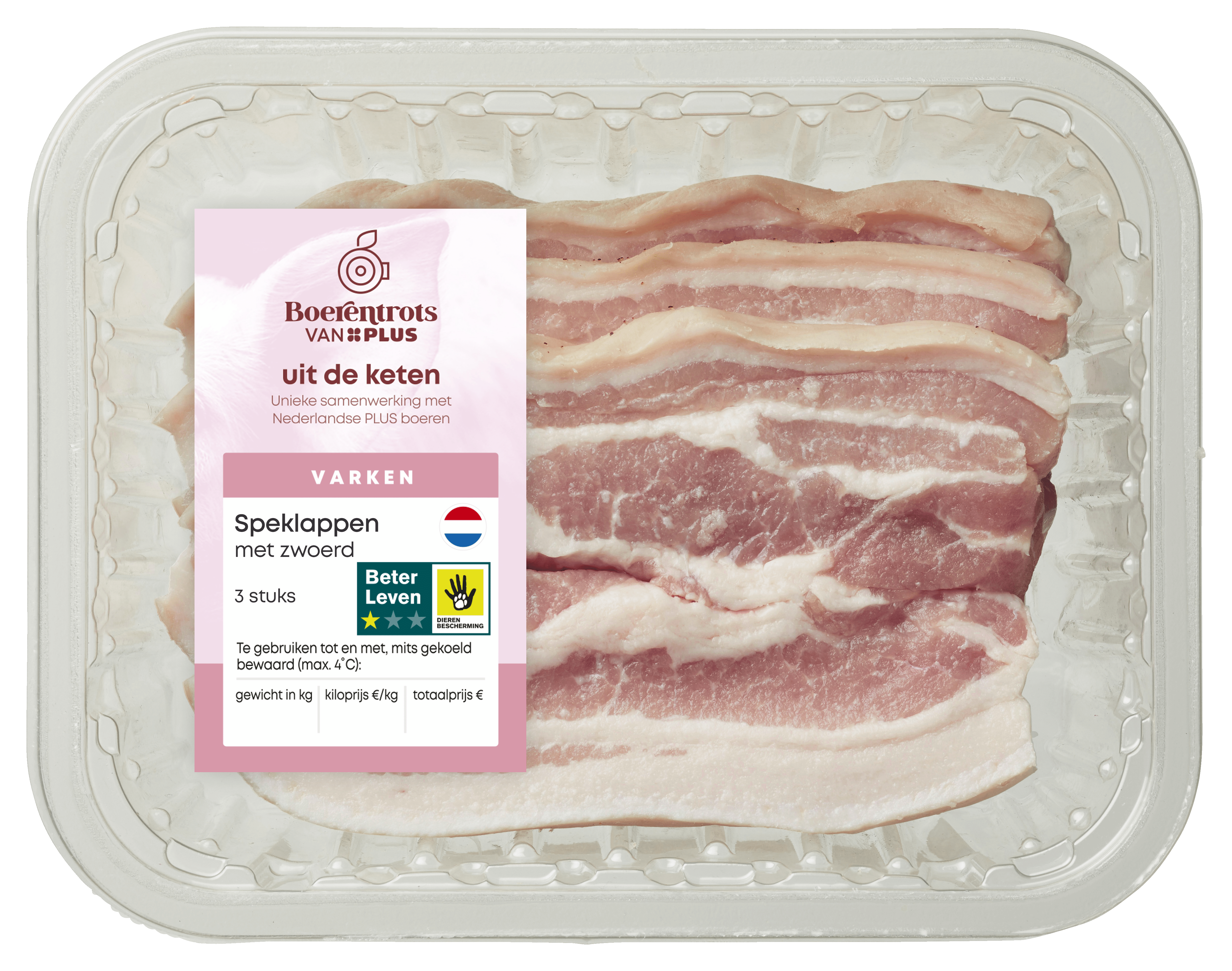 PLUS Boerentrots Hamlappen 3 stuks 375 gram