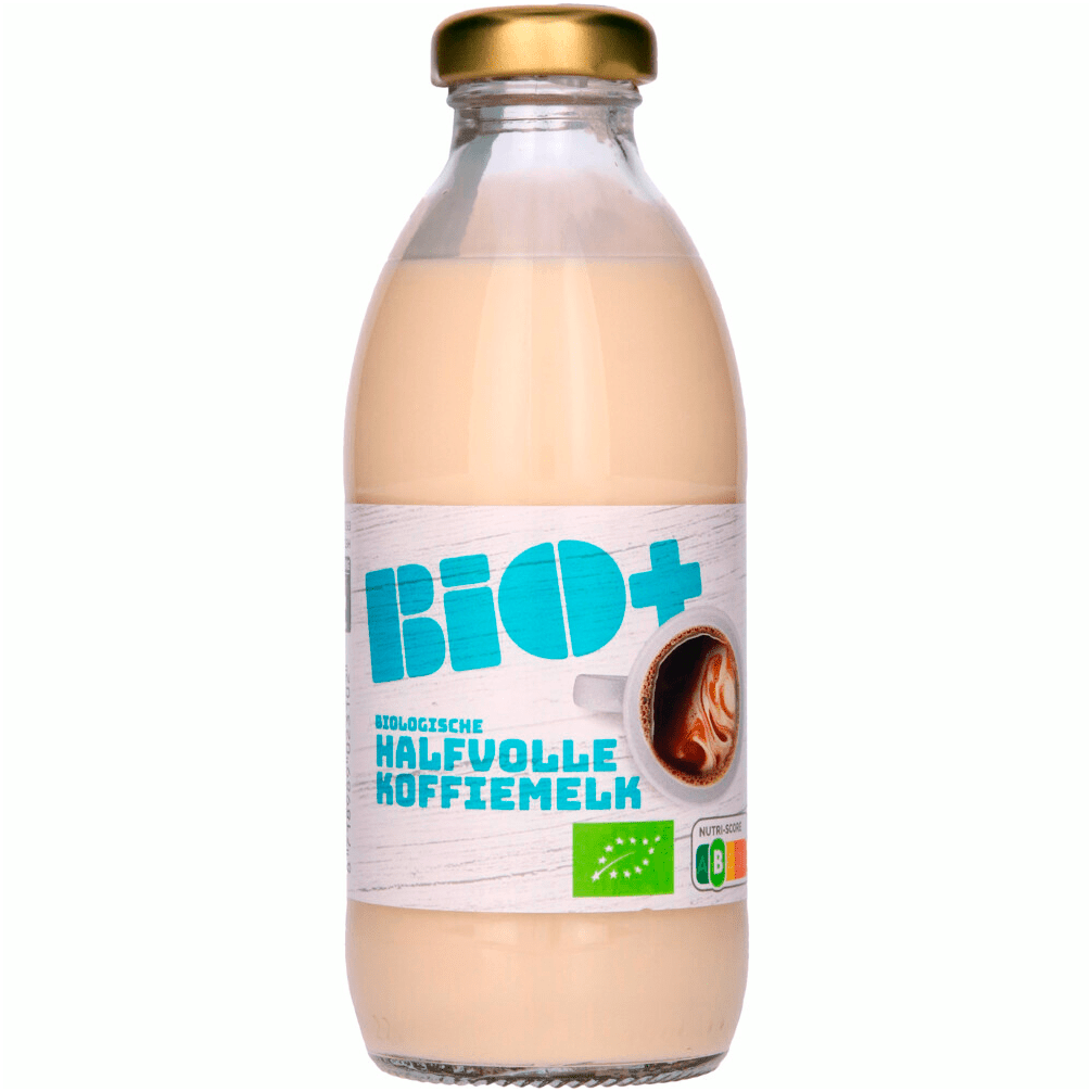 BIO+ Koffiemelk halfvol Fles 186 ml