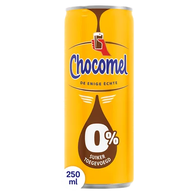 Chocomel 0% Heerlijk romig &amp; rijk Blik 250 ml