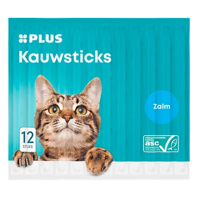 PLUS katten kauwsticks zalm Zakje 60 g