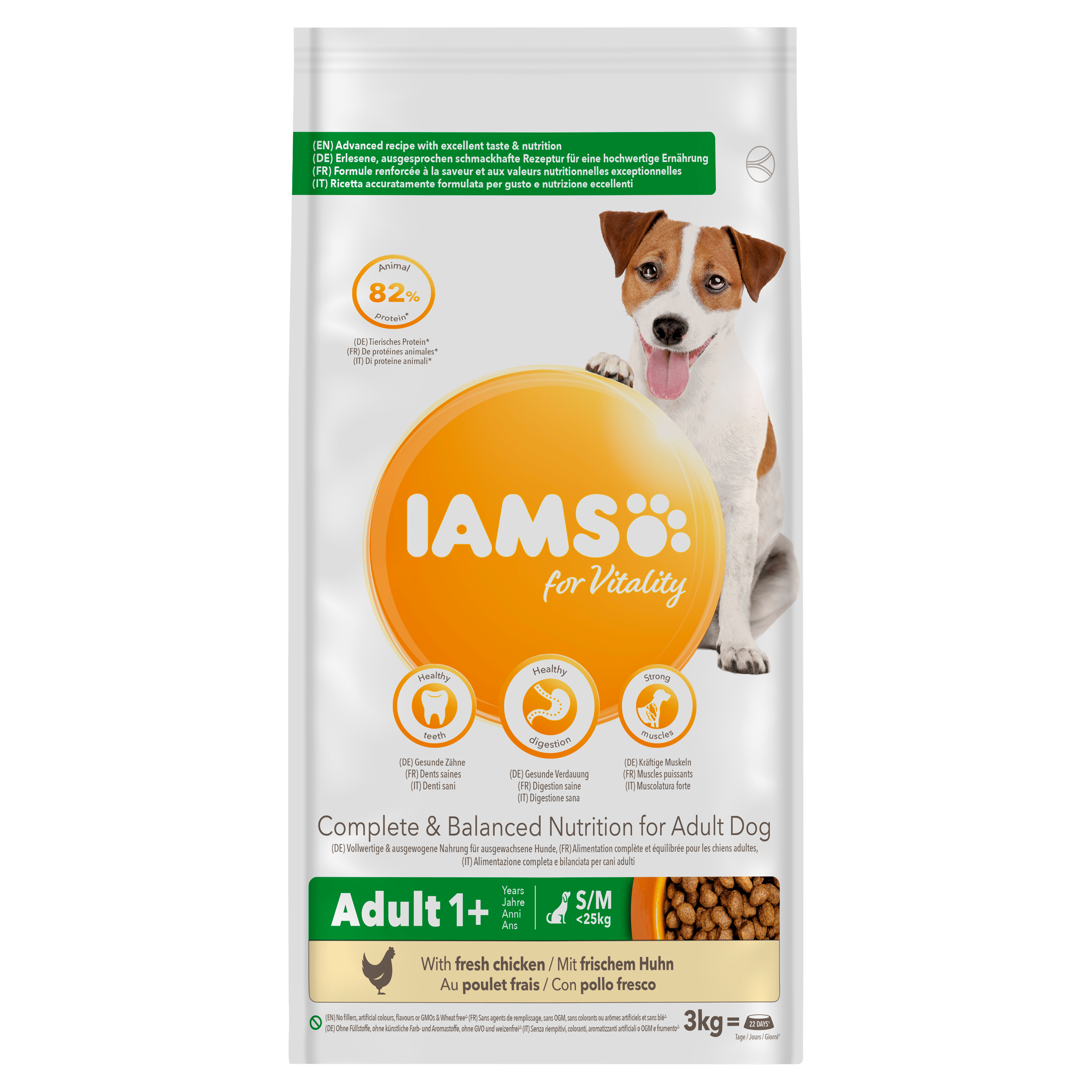 IAMS Brokken hond adult 1+ kip Stazak 3 kg