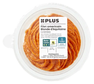 PLUS Filet americain Blonde d'Aquitaine Bakje 135 g