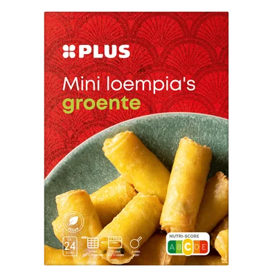 PLUS Mini loempia's groente 24ST Doos 480 g