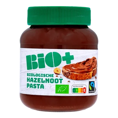 BIO+ Hazelnootpasta Fairtrade Pot 400 g