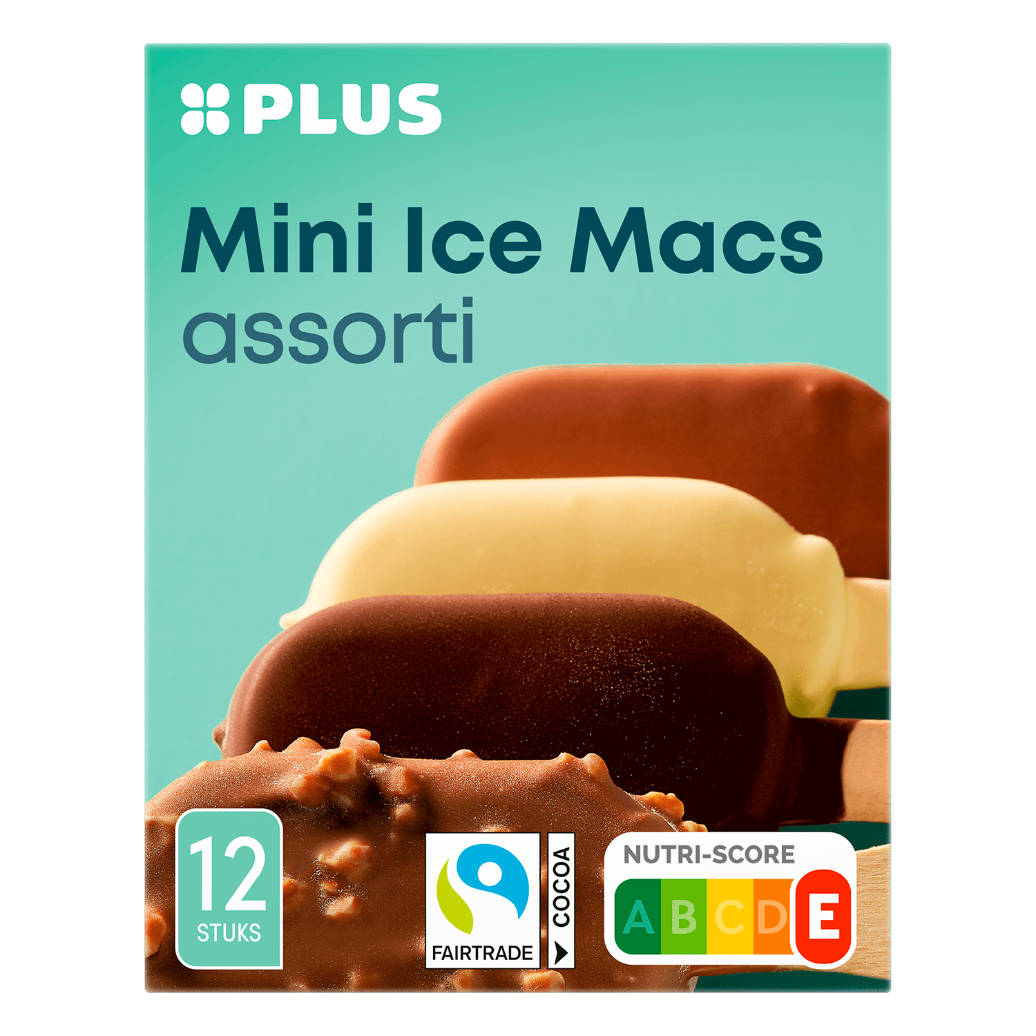 PLUS Mini icemacs assorti Fairtrade Doos 12 st