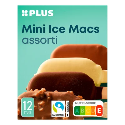 PLUS Mini icemacs assorti Fairtrade Doos 12 st