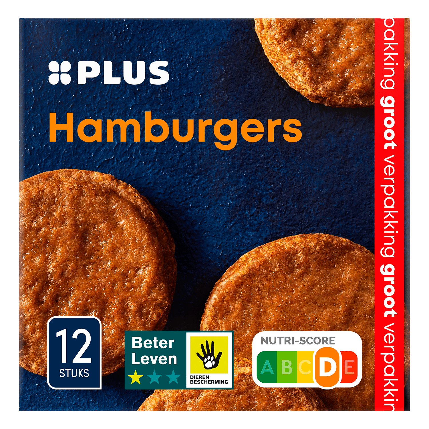 PLUS Hamburgers Doos 4 st